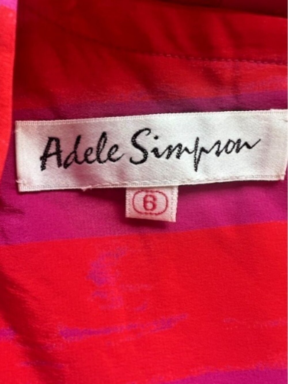 Adele Simpson Vintage Striped Dress – Size 6 - Pink/Orange Lightweight Loose fit - Picture 5 of 5